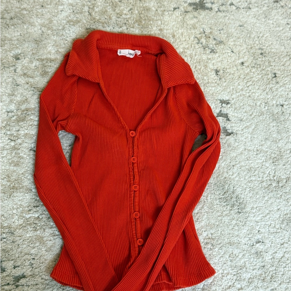 Women's dark orange Ribbed Sweater 🍊